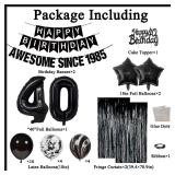 Vlipoeasn Black 40th Birthday Decorations for Her or Him, Awesome Since 1985 for 40th Birthday Party Decoration, Happy 40th Men Women Birthday Party Decorations
