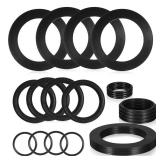 12 Pieces 25076RP Washer and Ring Kit for 1 1/2 inch Fittings, 25076RP Large Strainer Rubber O-Ring Rubber Washer for Pool Plunger Valves and Replacement Gasket 10745, 10262 and 10255