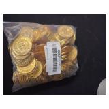 120 PCS Gold Coins, 1.4 in Plastic Gold Coins, 0.08 in Thick Fake Coins Pirate Coins Tokens Play Coins for Kids, Pirate Treasure Classroom Reward Adventure Theme Party Supplies for Pirate Party