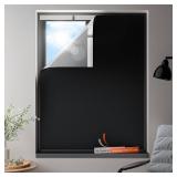 100% Blackout Curtains, Portable No Drill Window Shades, DIY Blackout Window Cover with Hook and Loop, for Bedroom, Baby Nursery, Travel, DormRoom, Apartment (24\" x 60\")