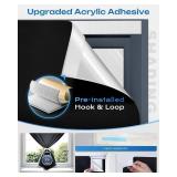 100% Blackout Curtains, Portable No Drill Window Shades, DIY Blackout Window Cover with Hook and Loop, for Bedroom, Baby Nursery, Travel, DormRoom, Apartment (24\" x 60\")