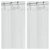 iDesign Waterproof Shower Curtain 12 Metal Grommets-72 x 72\"-Set of 2-Clear EVA Liner M2