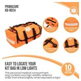 Primacare KB-RO24 Empty First Responder Bag, 15\"x9\"x8\", Professional Compartment Kit Carrier for Trauma and Emergency Medical Supplies, Orange