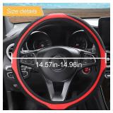 LoyaForba Car Steering Wheel Cover, Universal 14.5-15 Inch, Soft Anti-Slip Neoprene Protector for Steering Wheel, Breathable Odorless and Elastic Stretch, Car Accessory for SUV, Van, Truck (Red)
