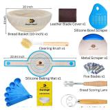 Complete Sourdough Starter Kit â 10-Inch Round Banneton Bread Proofing Basket, Bread Making Supplies & Tools Set, Sourdough Proofing Basket for Artisan Baking, Perfect Sourdough Gift for Home Bak