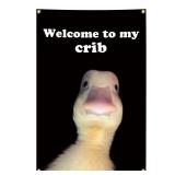 GeRRiT Welcome to My Crib Flag Double Sided Printed 2x3 Feet Drake Flags Room Decor Flags for Bedroom Funnny Durable Banner College Dorm Rooms Family Room 100% Polyester, Black