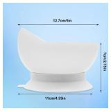 Bcautay High Low Scoop Bowl Scooper Bowl with Suction Cup Base Adaptive Self Feeding Bowl for Elderly Disabled Handicapped Adults from Parkinsons Dementia Stroke Tremors (White)