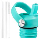 Straw Lid for Hydroflask, Lids with Straw for Hydro Flask 18 21 24 oz Standard Mouth, Replacement Sport Cap for HydroFlask Top Lid with Flexible Handle, Sport Water Bottle Cap Accessories, Mint
