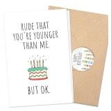 Funny Birthday Cards For Women Men, Happy Birthday Greeting Card for Her Sister Girlfriend, Husband Wife Birthdays Gift, 30th 40th 50th 60th Blank Birthdays Card for Best Friend with Envelope & Sticke