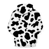 Hisayhe Unisex Novelty Hooded Sweatshirt 3D Cow Print Funny Hoodie Pullover,Colour3,3XL