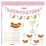 Hokinaa Tinis Banner Decorations - 10 Pcs Pink Glitter Martini Bar Bachelorette Party Banner Bridal Shower Party Decor Supplies Martini Hot Dog Cocktail Themed Bar Decorations Supplies