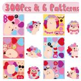 ANGOLIO 300 Valentines Heart Hedgehog Roll Stickers for Kids Scene Roll Make Your Own Hedgehog Stickers Heart Animals Self-Adhesive Stickers Valentine