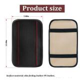 Auto Center Console Pad, PU Leather Car Armrest Seat Box Cover, Waterproof Non Slip Soft Armrest Box Cushion Protector, Car Accessories for Women Men, Universal for SUV, Truck, Van (Black/Red)