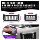 Dickno 4 PCS Car Pocket Phone Net, Universal Seat Side Storage Net Bag with Double Sided Tape, Automotive Frame Storage Net Pocket, Vehicle Interior Organizer for Phone Purse Bag