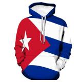 Hisayhe Men Women Fashion Pullover Sweatshirt 3D Cuban Flag Graphic Hoodie,Colour1,3XL