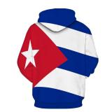 Hisayhe Men Women Fashion Pullover Sweatshirt 3D Cuban Flag Graphic Hoodie,Colour1,3XL