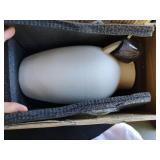 PORCER Ceramic Vase, 9.84 Inch Terracotta Vase with Handles, Boho Decor Decorative Vase, Rustic Vase for Home Decor, Farmhouse, Living Room, Table - Beige