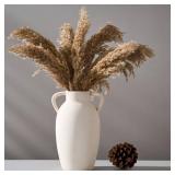 PORCER Ceramic Vase, 9.84 Inch Terracotta Vase with Handles, Boho Decor Decorative Vase, Rustic Vase for Home Decor, Farmhouse, Living Room, Table - Beige