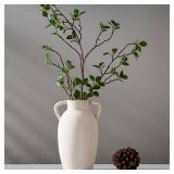 PORCER Ceramic Vase, 9.84 Inch Terracotta Vase with Handles, Boho Decor Decorative Vase, Rustic Vase for Home Decor, Farmhouse, Living Room, Table - Beige