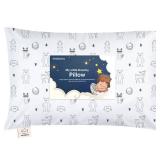Toddler Pillow with Pillowcase - 13x18 My Little Dreamy Kids Travel Bed Pillows for Sleeping, Organic Cotton Small Pillowcase, Soft & Breathable, Machine Washable, Toddlers 2-5 Years Old (KeaFriends)