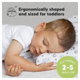 Toddler Pillow with Pillowcase - 13x18 My Little Dreamy Kids Travel Bed Pillows for Sleeping, Organic Cotton Small Pillowcase, Soft & Breathable, Machine Washable, Toddlers 2-5 Years Old (KeaFriends)