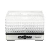 Food Dehydrator Dryer - Dehydrator for Healthy Food, Meat, Jerky, Fruit, Vegetable, Mushroom and Herb, 400W, 158Â°F, Mini Dryer with 5 BPA-Free Drying Racks and Slide Out Tray, White, Model 904