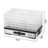 Food Dehydrator Dryer - Dehydrator for Healthy Food, Meat, Jerky, Fruit, Vegetable, Mushroom and Herb, 400W, 158Â°F, Mini Dryer with 5 BPA-Free Drying Racks and Slide Out Tray, White, Model 904