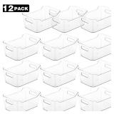 Tiawudi 12 Pack Plastic Storage Bins, Multi-Use Organizer Bins, Pantry Organizer, Clear Storage Containers for Home, Kitchen, Office, Cabinet, Shelf and Fridge Organization