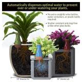 SmartiLiving Drip Irrigation Stakes - Extra Large Improved Drip Easy-Refill 4 Week Waterer System with Large Reservoir Bulbs - Automatic Self-Watering Device for Indoor & Outdoor Plants