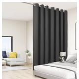 BONZER Room Divider Curtain Total Privacy Wall Grommet Thermal Insulated Soundproof Extra Wide Blackout Curtains for Bedroom Living Room, 84L x 108W Inch (7L x 9W ft), 1 Panel, Dark Grey