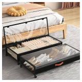 Under Bed Storage with Wheels, XXXL Larger Under Bed Storage Containers with Clear Lids, 36
