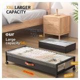 Under Bed Storage with Wheels, XXXL Larger Under Bed Storage Containers with Clear Lids, 36