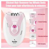 Epilator for Women, Epilators with LED Light, 2 Speed Hair Removal Device, Facial Hair Removal for Women, Cordless, Facial Hair Removal Rechargeable, for Epilator Bikini, Face, Arm, Legs, Armpits