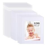 Egofine Pack of 25 White Pre-Cut Mat Board 11x14 Picture Mat for 8x10 Photo with White Core Bevel Cut Mattes Sets. Includes 25 High Premier Acid Free Mats & 25 Backing Board & 25 Clear Bags