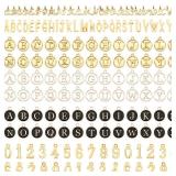 SANNIX 156Pcs Letter Charms for Jewelry Making, A-Z Capital Alphabet Charms Initial Letter Charm Number Charm with 200Pcs Jump Rings for Bracelets Earrings Necklace, KC Gold