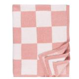 Gerber Unisex Baby Cozy Soft Silky Mink Checkerboard Grid Blanket, Pink Check, One Size