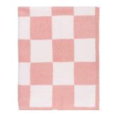 Gerber Unisex Baby Cozy Soft Silky Mink Checkerboard Grid Blanket, Pink Check, One Size