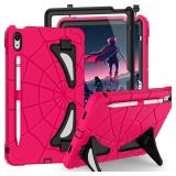 Auizotl Case for iPad 11-inch A16 11th Generation/iPad 10th Generation 10.9 Inch Kids Friendly 10th Generation iPad Case with Screen Protector Heavy Duty Shockproof Cover for iPad 10.9,Pink Black