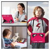 Auizotl Case for iPad 11-inch A16 11th Generation/iPad 10th Generation 10.9 Inch Kids Friendly 10th Generation iPad Case with Screen Protector Heavy Duty Shockproof Cover for iPad 10.9,Pink Black