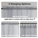 Chyhomenyc Light Grey Sheer Curtains 84 Inch Length 2 Panels, Light Filtering Soft Airy Voile Rod Pocket Sheer Window Drapes for Bedroom Living Room, Each 42Wx84L Inches