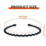 Gabrella 12 Pcs Metal Hair Hoop, Headbands for Women, Unisex Wavy Headwear Accessories, Head Hoop Black Wave-shaped Hair Band for Sport Unisex Headband