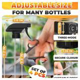 4 Pcs Spray Nozzle for Bottles - Spray Bottle Tops Replacement, Durable Plastic, Adjustable Length, 2 Spray Modes, Fits 8 Oz and 16 Oz Bottles, Good Sealable Fit for Home and Garden Use