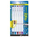 Pilot FriXion Clicker Erasable Design Collection Dots, Refillable & Retractable Gel Ink Pens, Fine Point (0.7mm), Assorted Ink, 5-Pack (15220)