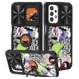 Joyleop (2in1 for Galaxy A23 5G Phone Case Cartoon Cute for Boys Girls Women Teen Kids Phone Covers Fun Unique PatternDesign with Slide Camera Cover+Ring Holder for Samsung A23 6.6\", Eccentrc