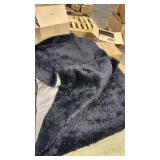 Merelax Soft Modern Indoor Shaggy Area Rug for Bedroom Livingroom Dorm Kids Room Home Decorative, Non-Slip Plush Fluffy Furry Fur Rugs Comfy Nursery Accent Floor Carpet 5x7 approx Feet, Black