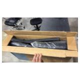 Sweetcrispy Office Reception Guest Chair No Wheels Single chair Leather Stationary Waiting Room Chairs with Padded Arms for Elderly Desk Conference Room Lobby Table Side Salon, Inky - Retail: $0