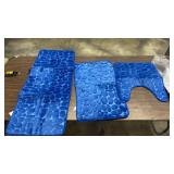 Set of 3 Bathroom Bath Mat Set Non Slip Rug Absorbent Shower Carpets Floor for Bathroom(sapphire blue) - Retail: $0