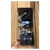 DUMOS 3-Tier Folding Utility Cart, Collapsible Service Cart with 4 Swivel Wheels & Brakes, 120LBS Capacity & Collapsible Storage Rolling Cart for Kitchen, Office, Garden, Garage, Black - Retail: $0