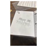 Giantex 3Pcs Patio Bistro Set, Wood Folding Table Set, 2 Cushioned Chairs for Garden Yard, Outdoor Furniture Round Table (Natural & Beige) - Retail: $0