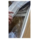 East West Furniture BOC-WHI-W Boston Dining Room Chairs - Cross Back Solid Wood Seat Chairs, Set of 4, Linen White - Retail: $0